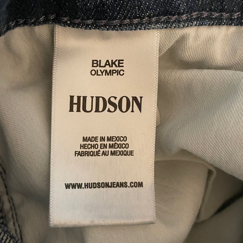 Hudson Blake Slim Straight Straight Olympic  Dark Blue Jeans Size 34 - Picture 7 of 8